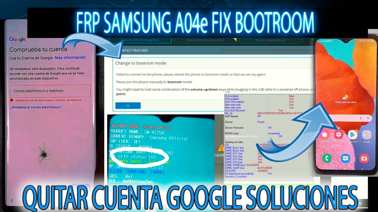 FRP SAMSUNG A04e QUITAR CUENTA GOOGLE BIEN EXPLICADO A042 SOLUCION A ERRORES