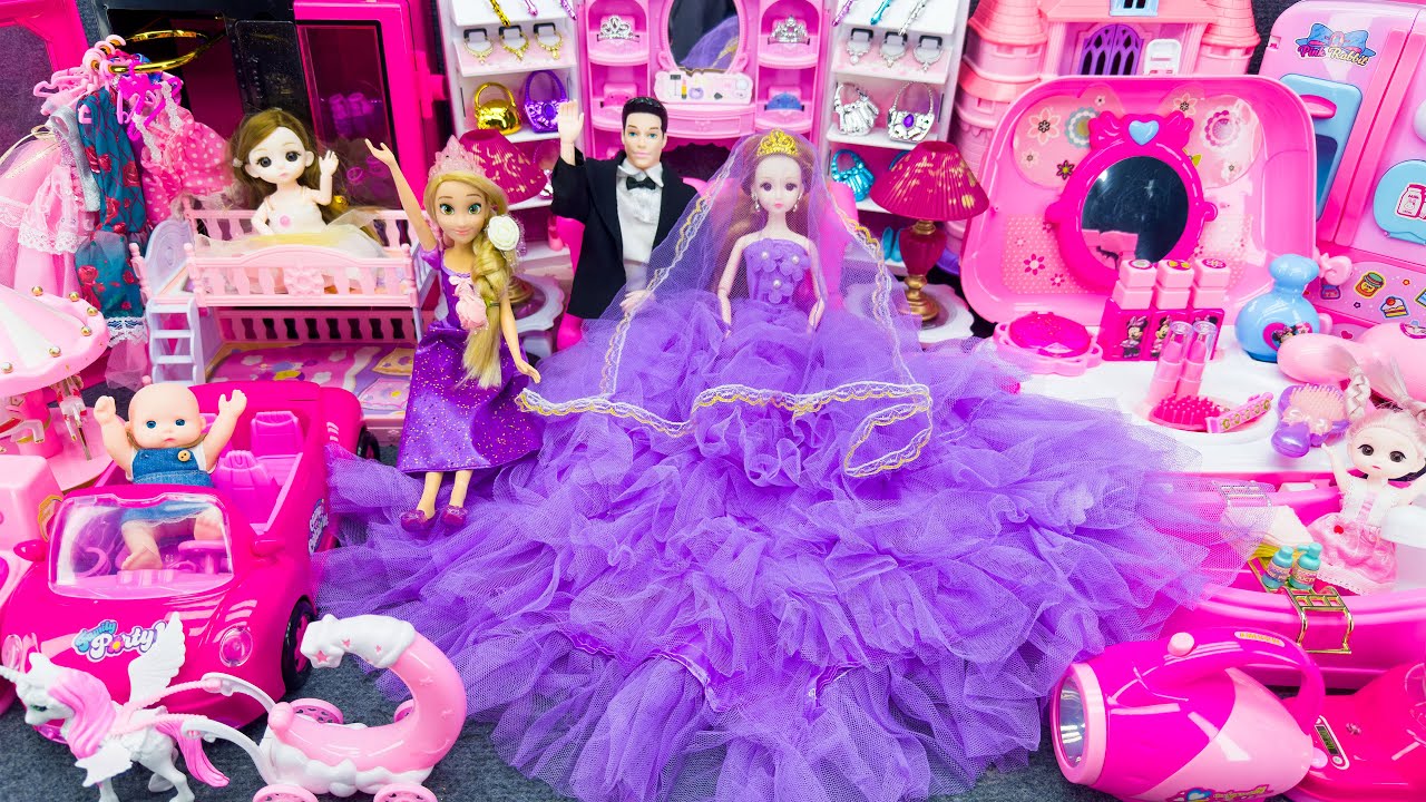 22 Minutes Satisyfing With Unboxing Cute Barbie Family Play Set, Royal Princess Home Toys Review
