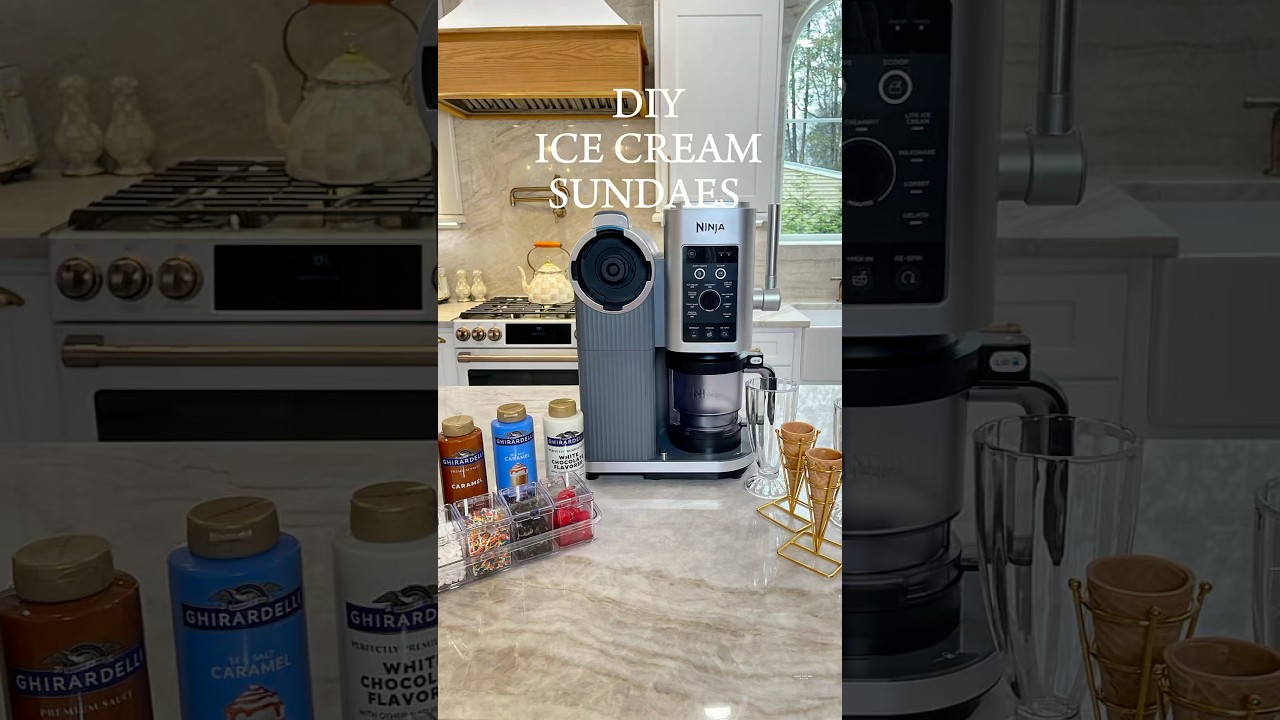 The perfect ice cream station at home #asmr #icecream #icecreamsundae #asmr #restock #kitchengadgets