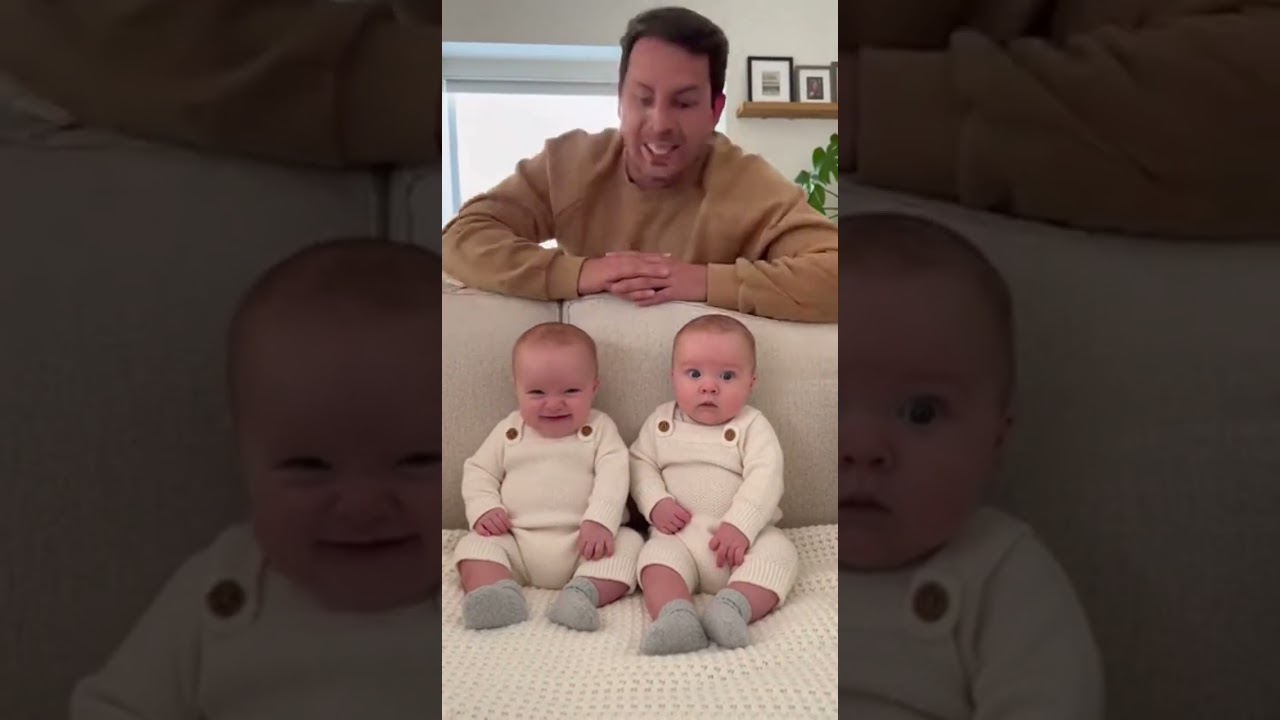 Двойняшки-близнецы копируют папин чих&hellip; А потом пытаются снова! 😂👶👶