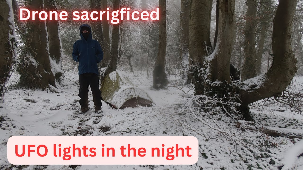 Using The Jack wolfskin gossamer tent camping in snow. Winter hiking on The Ridgeway national trail.