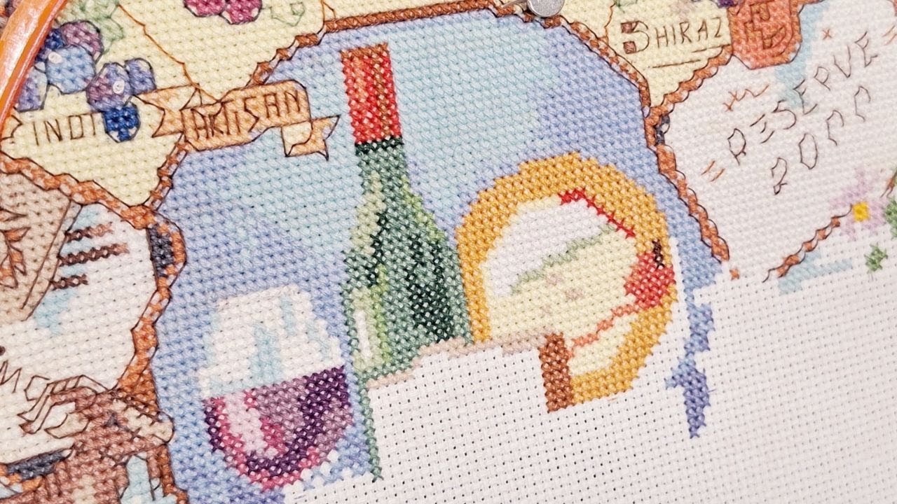 Stitch With Me 264: Janlynn - Wine and Cheese 🍷🧀