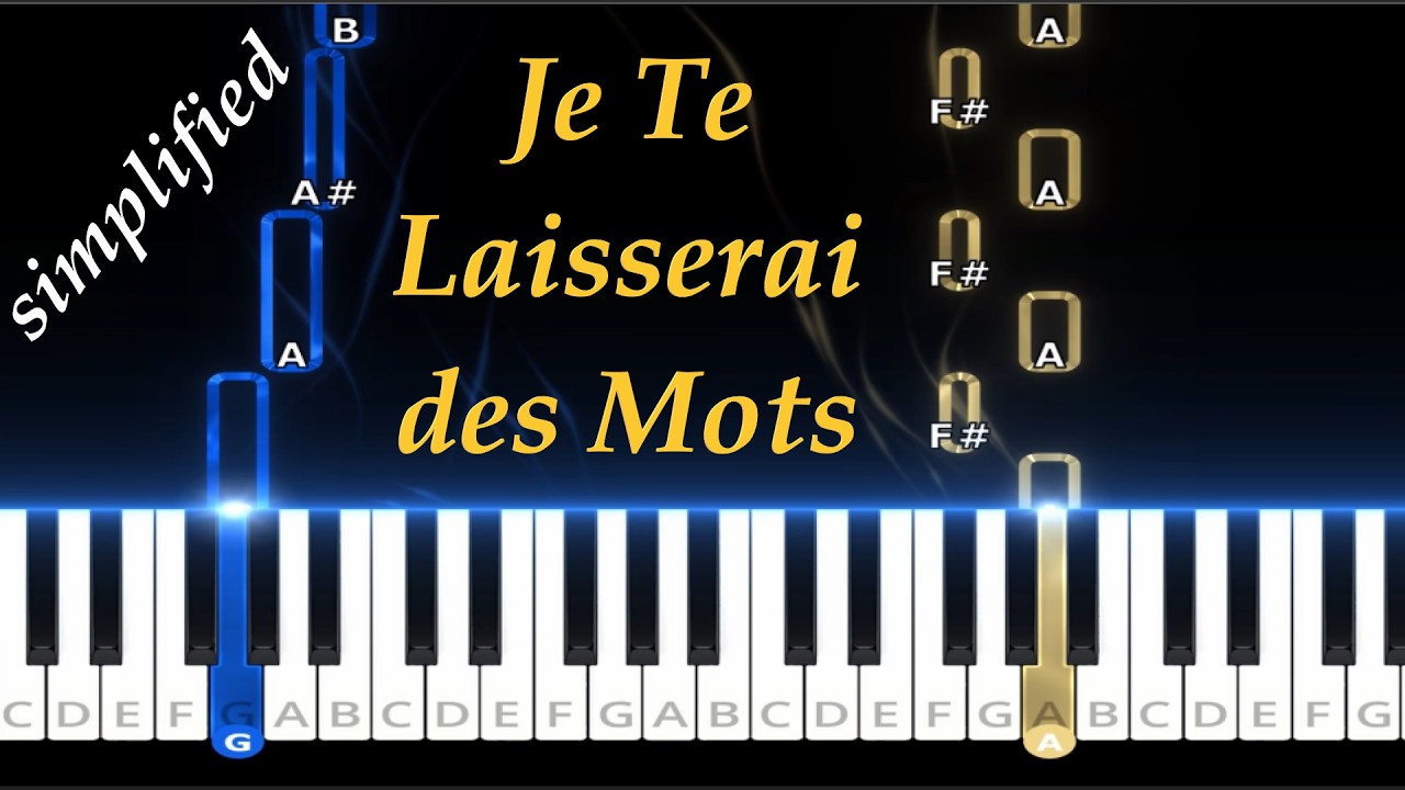 Je Te Laisserai Des Mots - Patrick Watson - Simplified Version