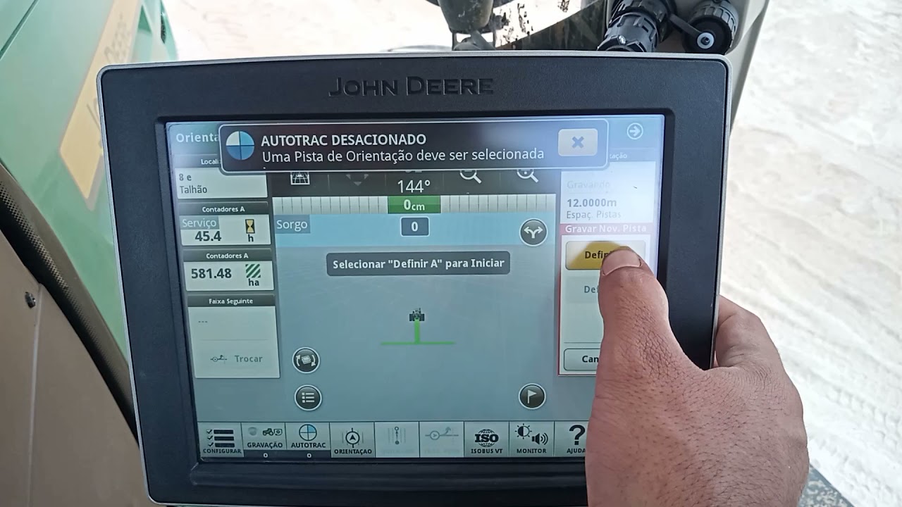 batendo ponto A+B em maquina John deere.