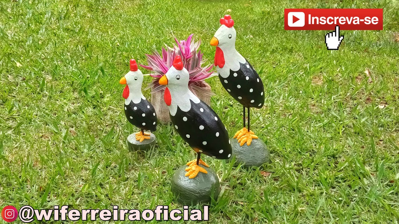 Como fazer galinha de angola para enfeitar jardim (passo a passo)