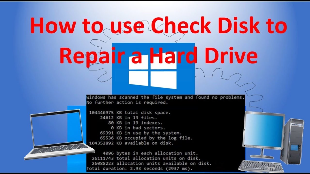 Как использовать Check Disk для восстановления жесткого диска