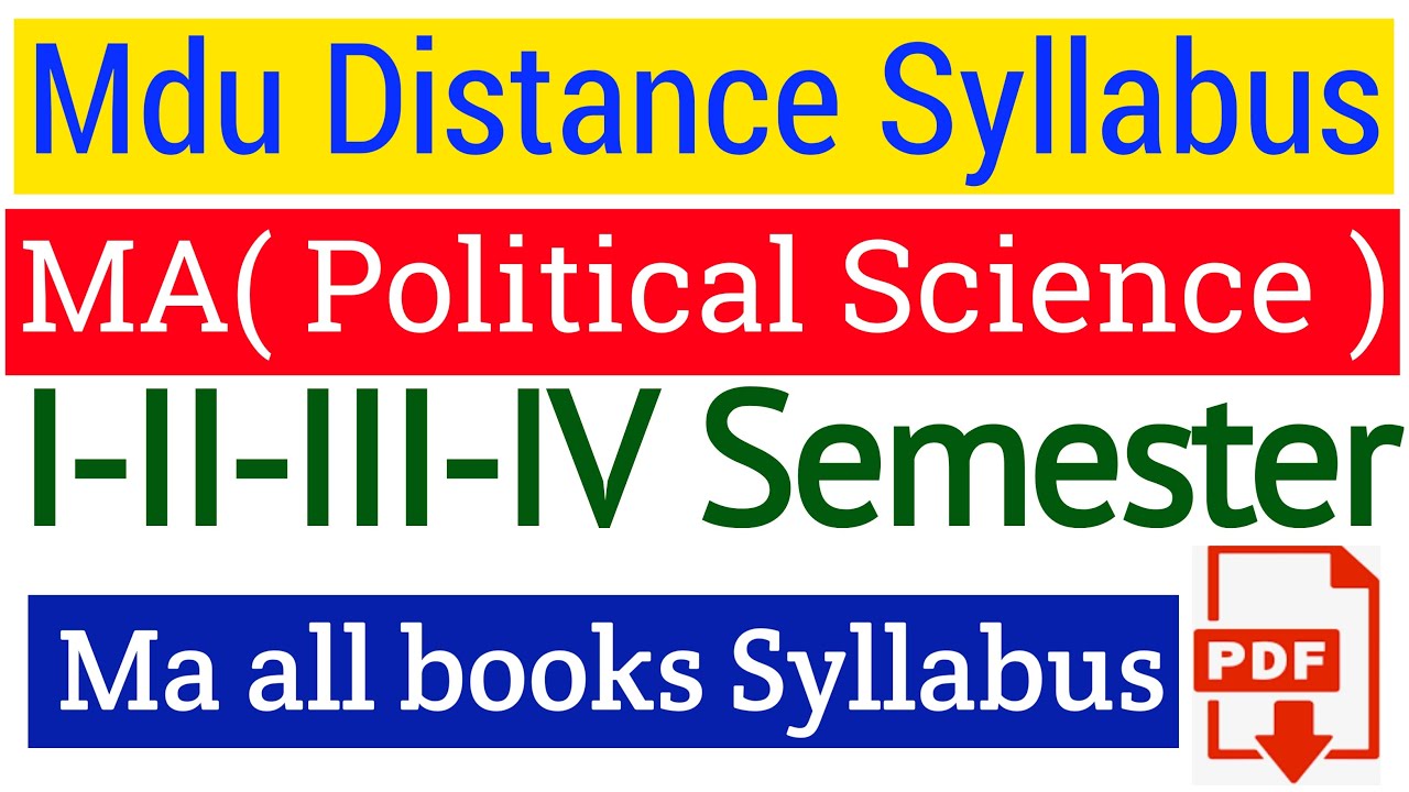 Mdu Ma Political Science Distance Syllabus | Mdu Distance Ma Political Science Syllabus | MDU HELP