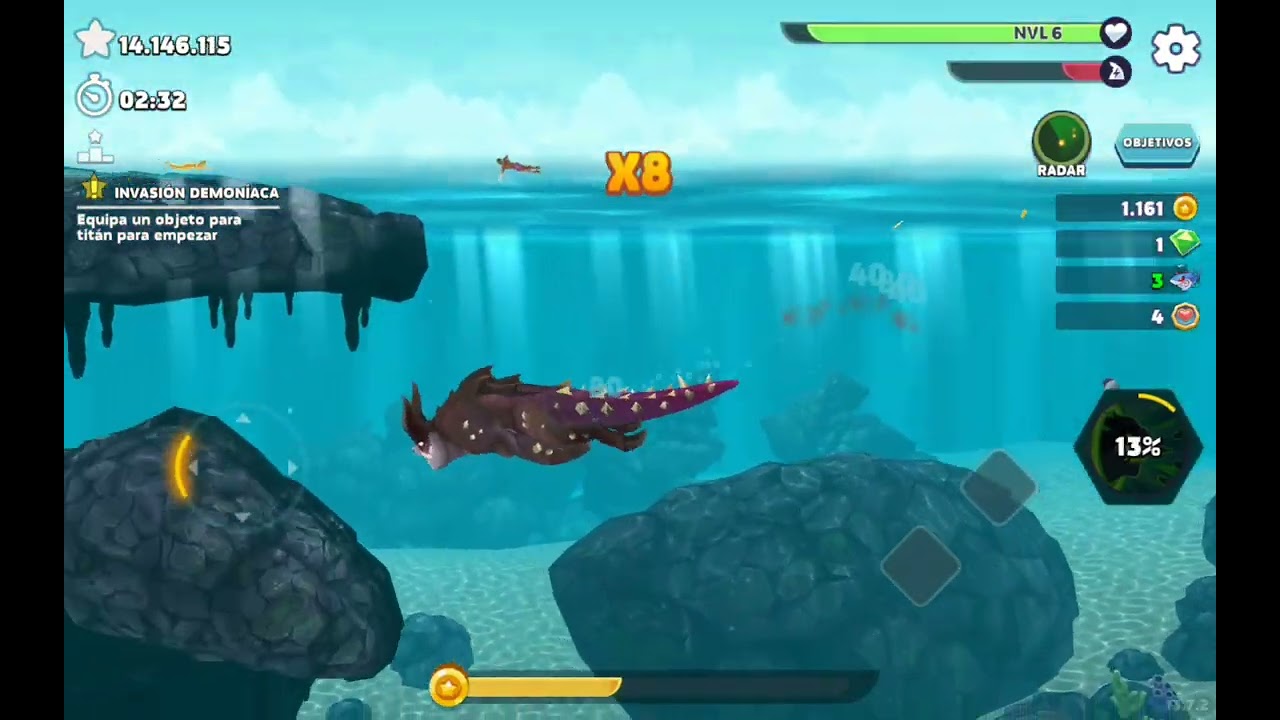 Jugando hungry shark evolución con BEHELLMOUTH 