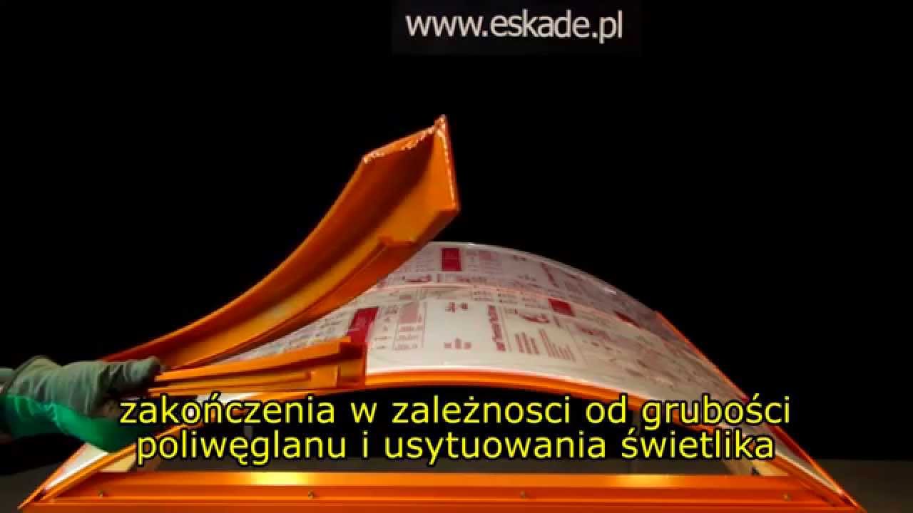 Jak zrobić samemu świetliki łukowe z poliwęglanu, podstawa świetlika, sklep i cena w opisie. Eskade