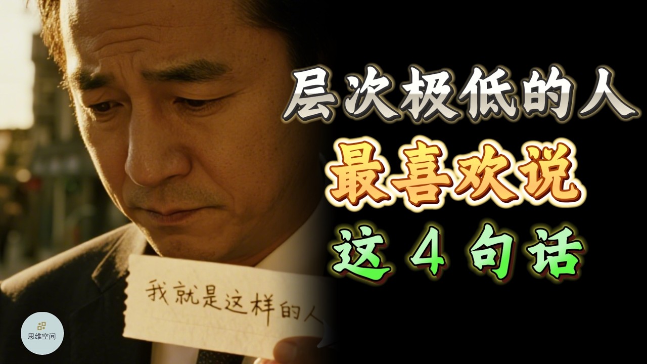 层次极低的人，最喜欢说这 4 句话！  |  思维空间 0505 |  2026