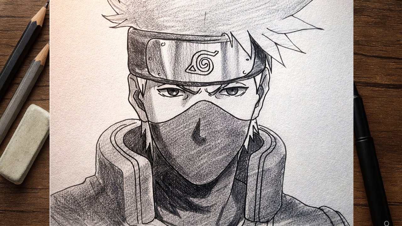 Easy Anime Drawing || How to Draw Kakashi Hatake || Naruto Drawing Tutorial for beginners