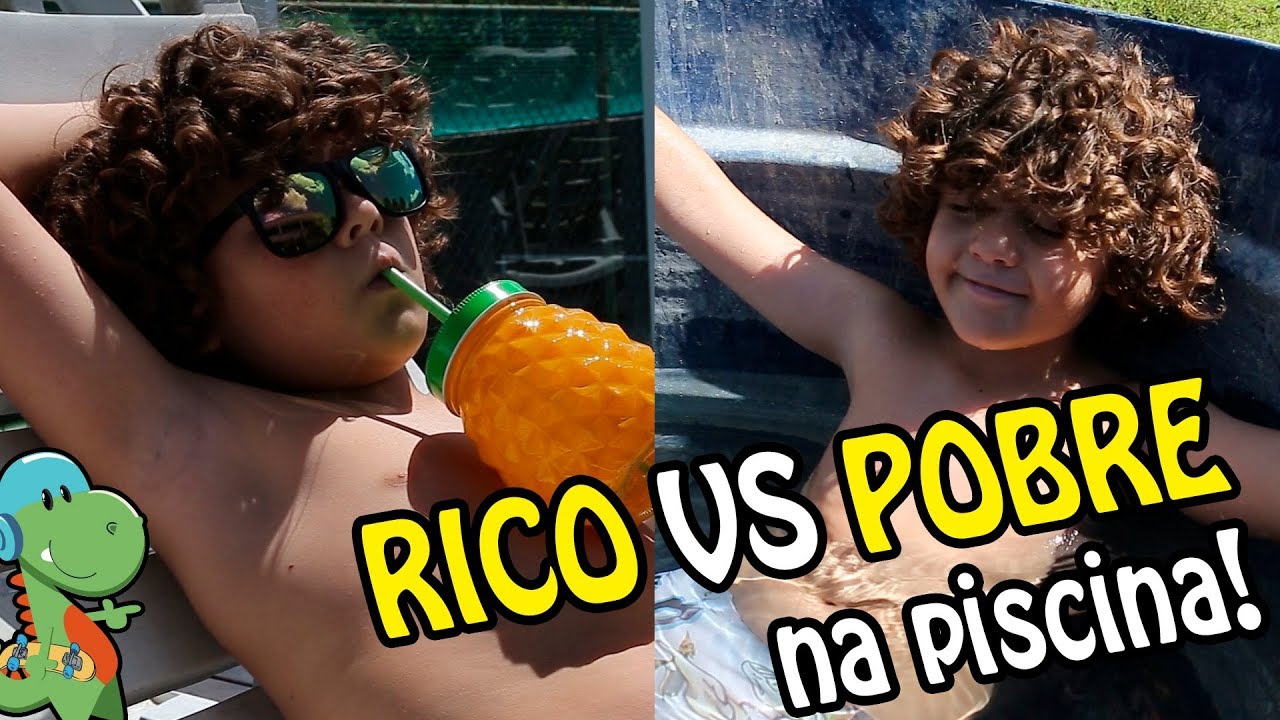 Rico vs Pobre na piscina | Vlog Gabriel Miller