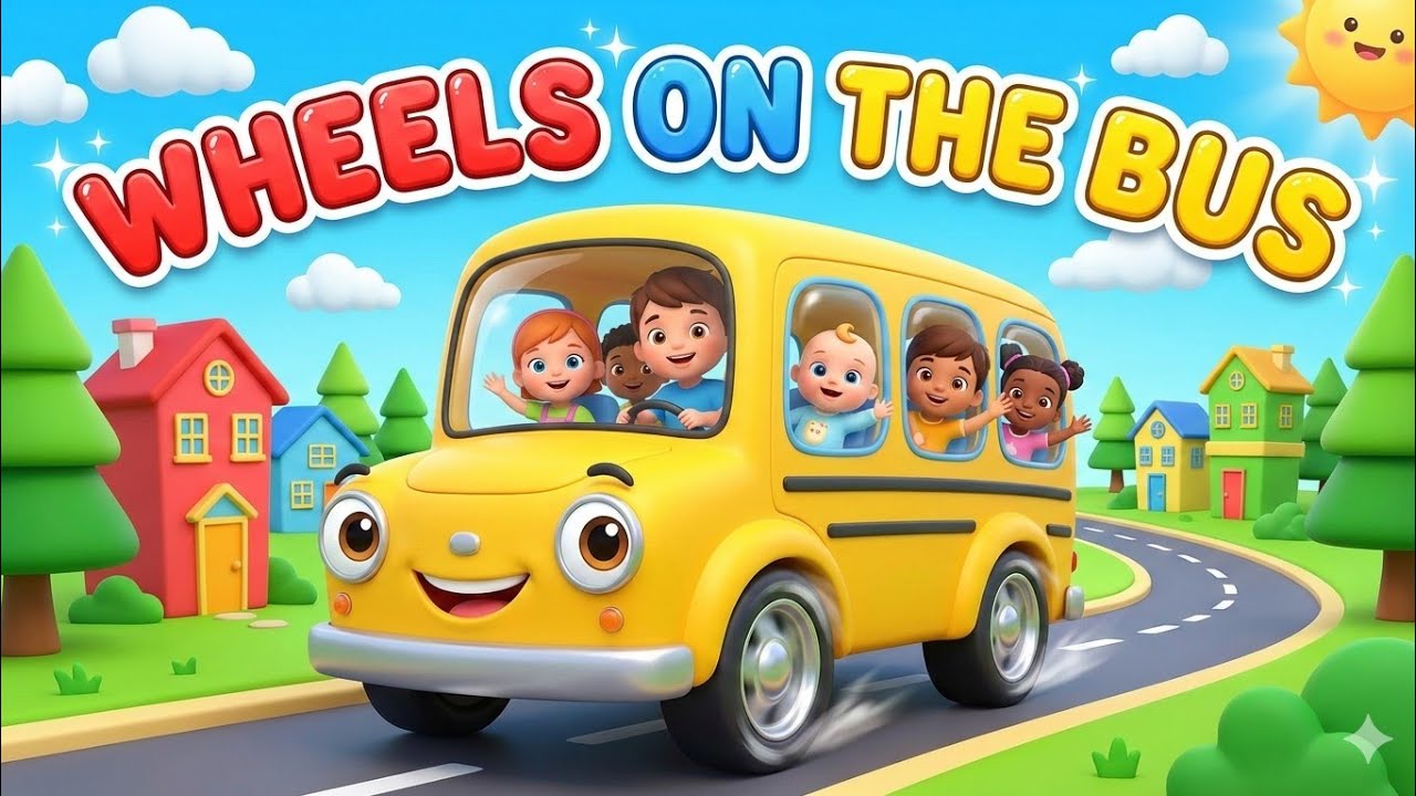 The Wheels on the Bus Go Round and Round 🚌🎶 | Fun Bus Song for Kids | Nursery Rhymes