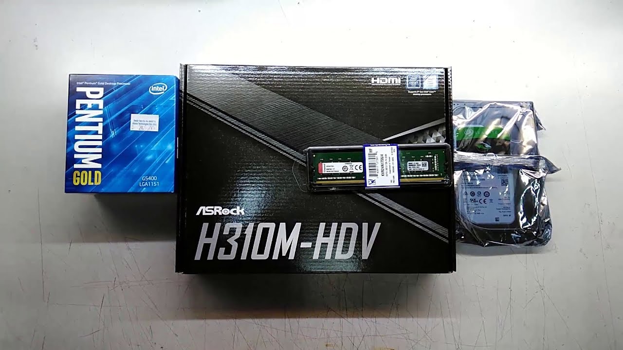 Intel Pentium Gold G5400 Asrock H310M-HDV Cheap desktop Assemble