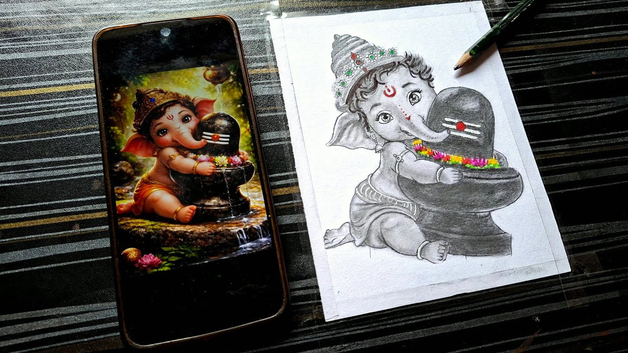 How to Draw Little Ganpati Bappa Drawing 