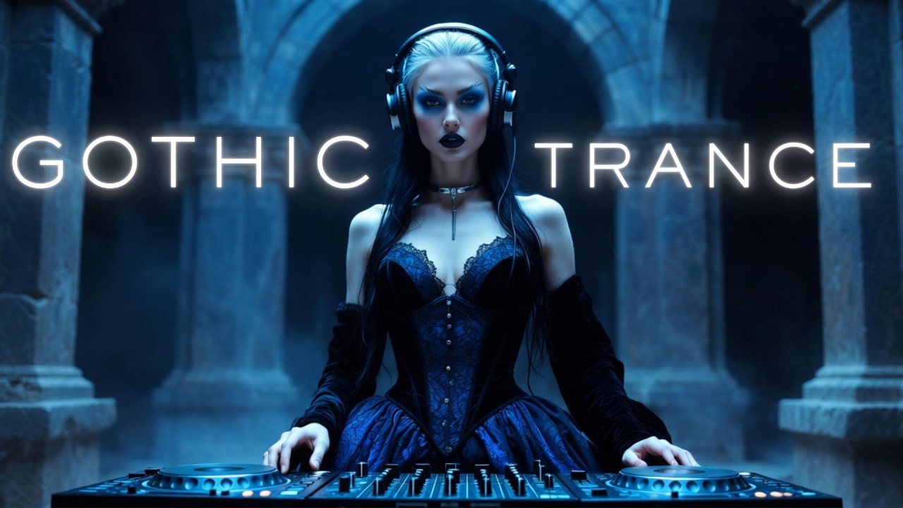 Blue Gothic Trance - Hypnotic DJ Gothic Woman in the Night Citadel