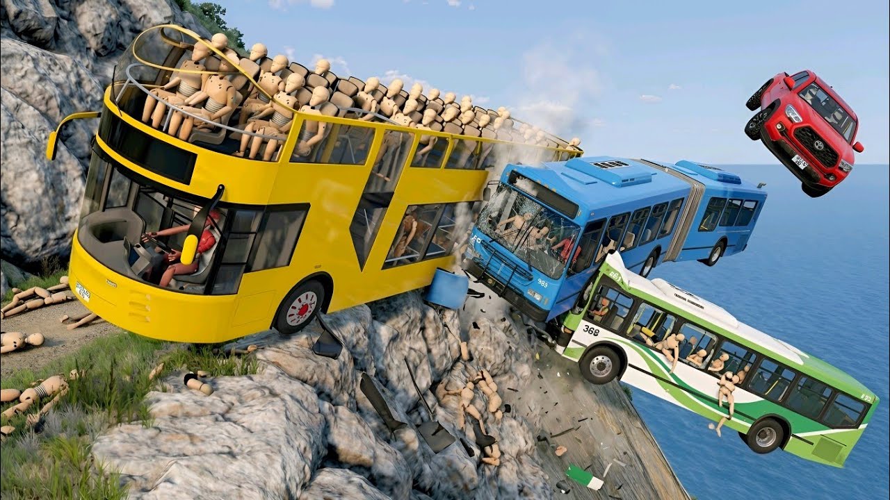 Extreme Cliff Road Challenge with Full Loaded Bus 😱 | BeamNG.drive