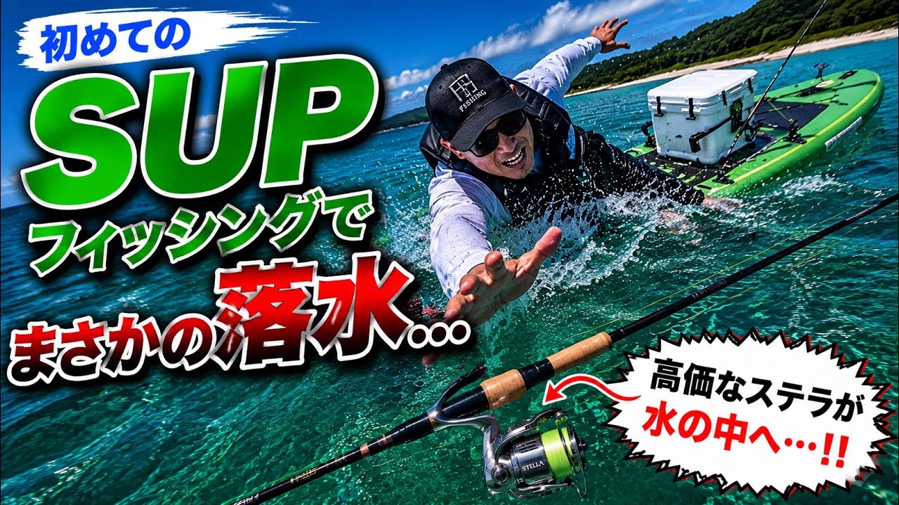SUP FISHINGで落水！！
