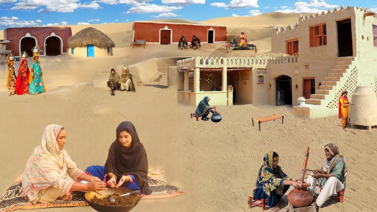 Full Day Life of Desert Women in Winter Pakistan | Rare Village Morning Routine |Ancient Food Recipe