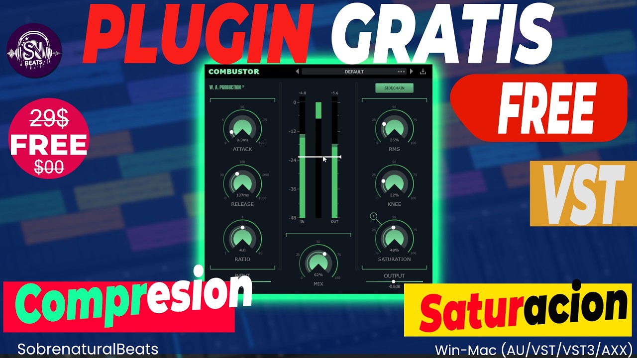 🎁GRATIS! COMBUSTOR COMPRESSOR W A PRODUCTIONS🎚️ 10K COPIAS DISPONIBLES REVIEW FREE VST🔥👇👇