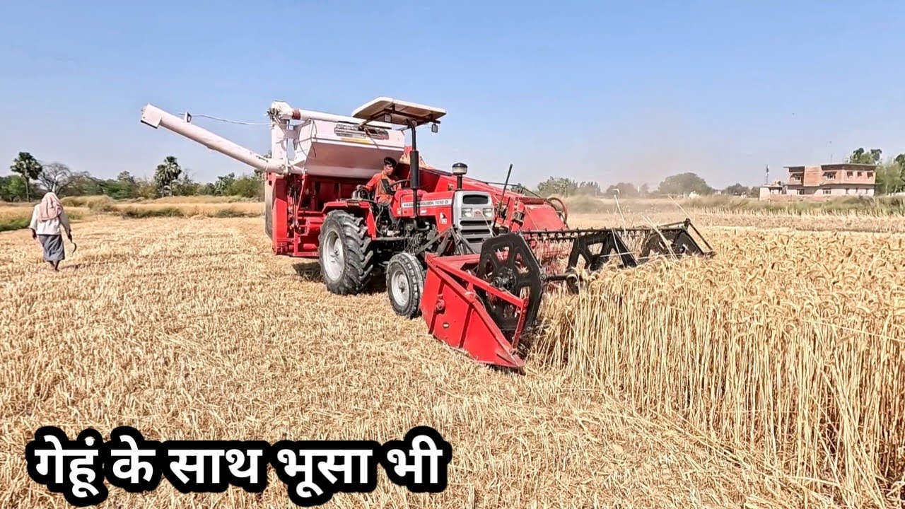 मशीन हो तो ऐसी जो किसानों का काम करे आसान गेहूं के साथ भूसा भी Satnam 650 mini combine harvester