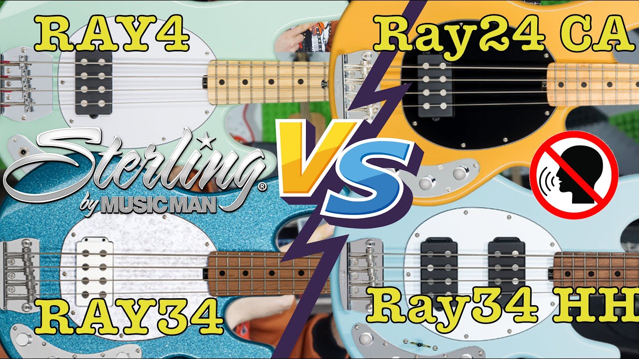 Sterling by Music Man Comparison: Ray4, Ray24, Ray34, Ray34 HH (NO TALKING, just PLAYING)