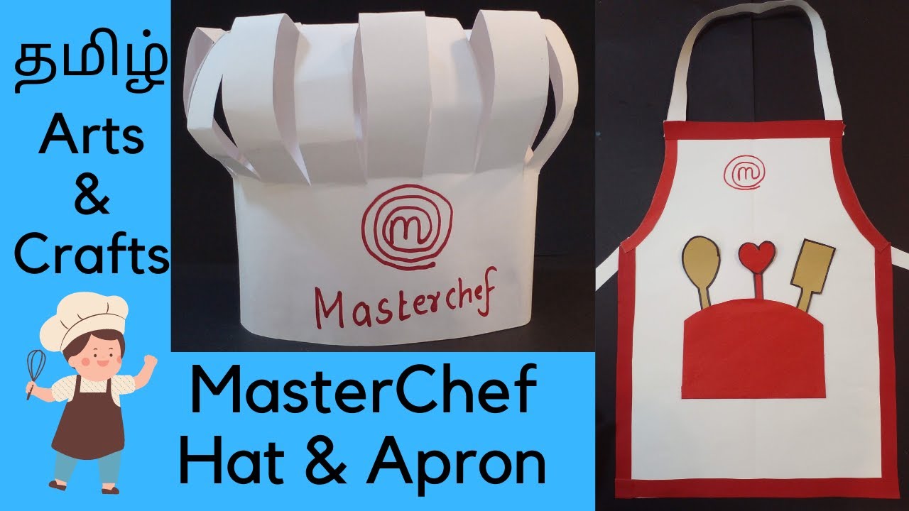MasterChef Hat & Apron Craft,Tamil MasterChef hat & Apron Craft,School Fancy Dress Competition Idea.