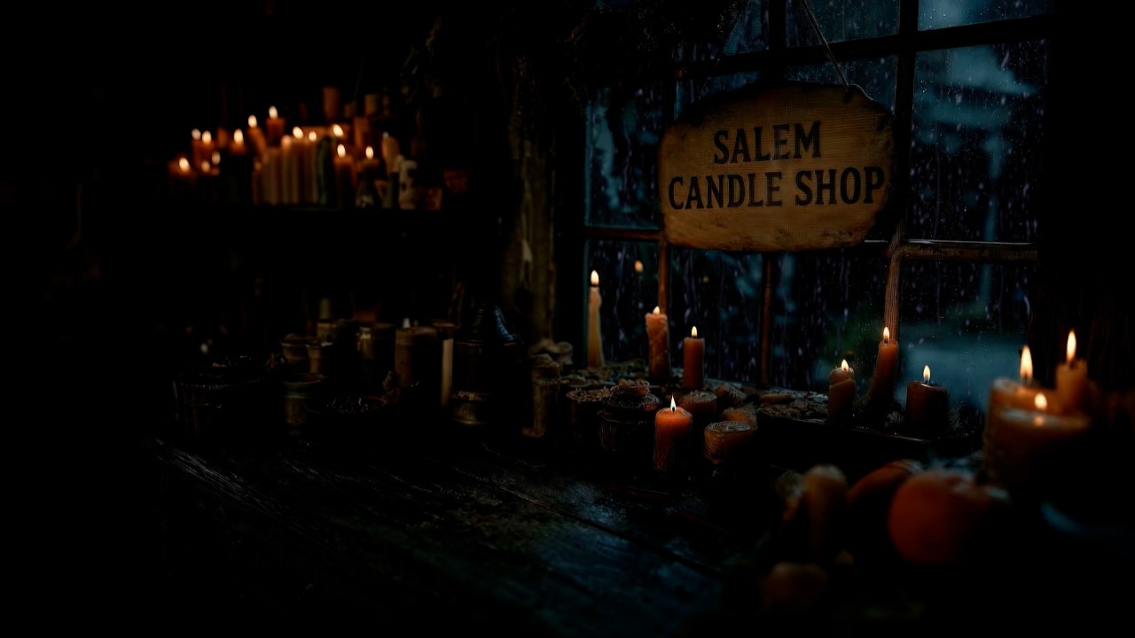 Salem Candle Shop | Rainy Night Candlelight Ambience (3 Hours)