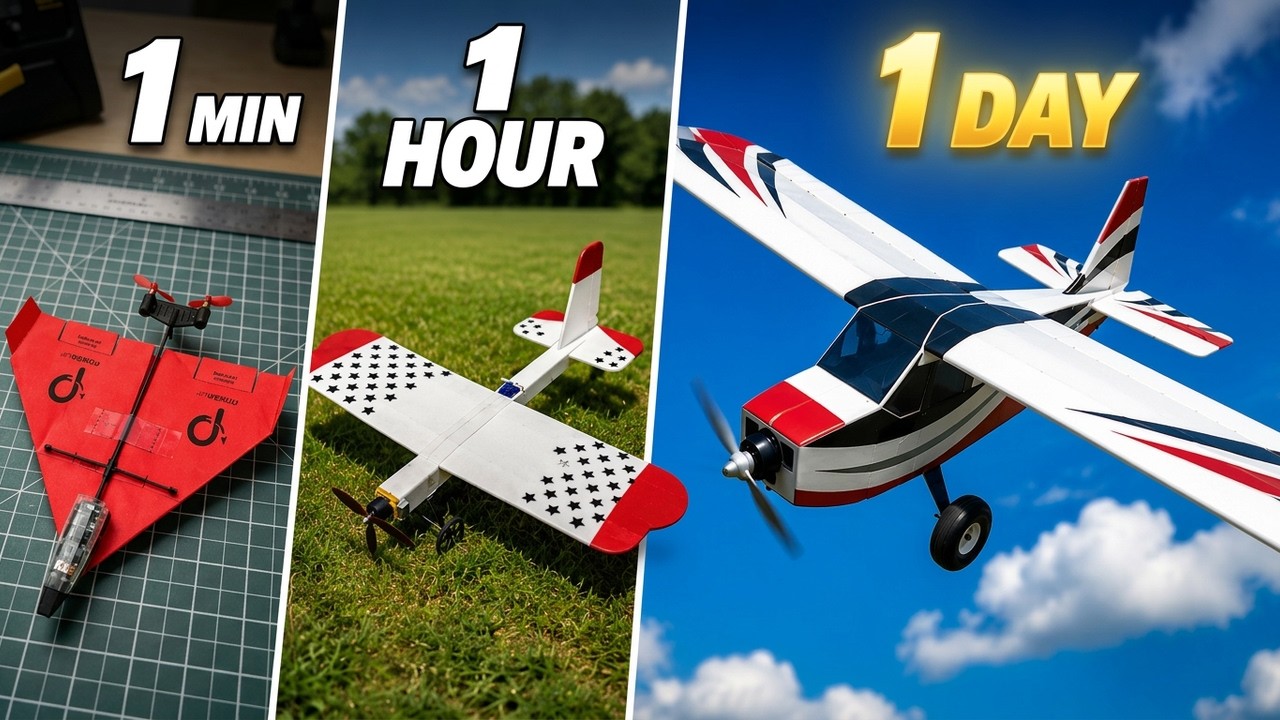 I Built RC Planes in 1 Minute, 1 Hour, and 1 Day