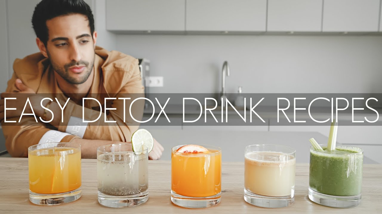 5 DETOX DRINK REZEPTE zum ABNEHMEN | flacher Bauch | schöne Haut | Sami Slimani