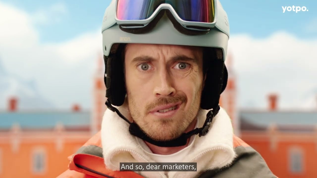 Wipe Away That Customer Frown | Fredrick the Skier | Yotpo SMS, texts that just click.
