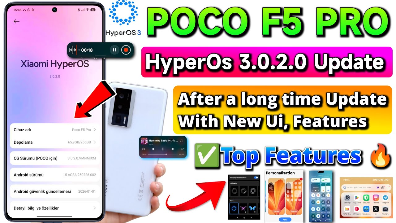 ⚡POCO F5 Pro HyperOS 3.0.2.0 Update Finally Released After a long time New UI, Features 🔥