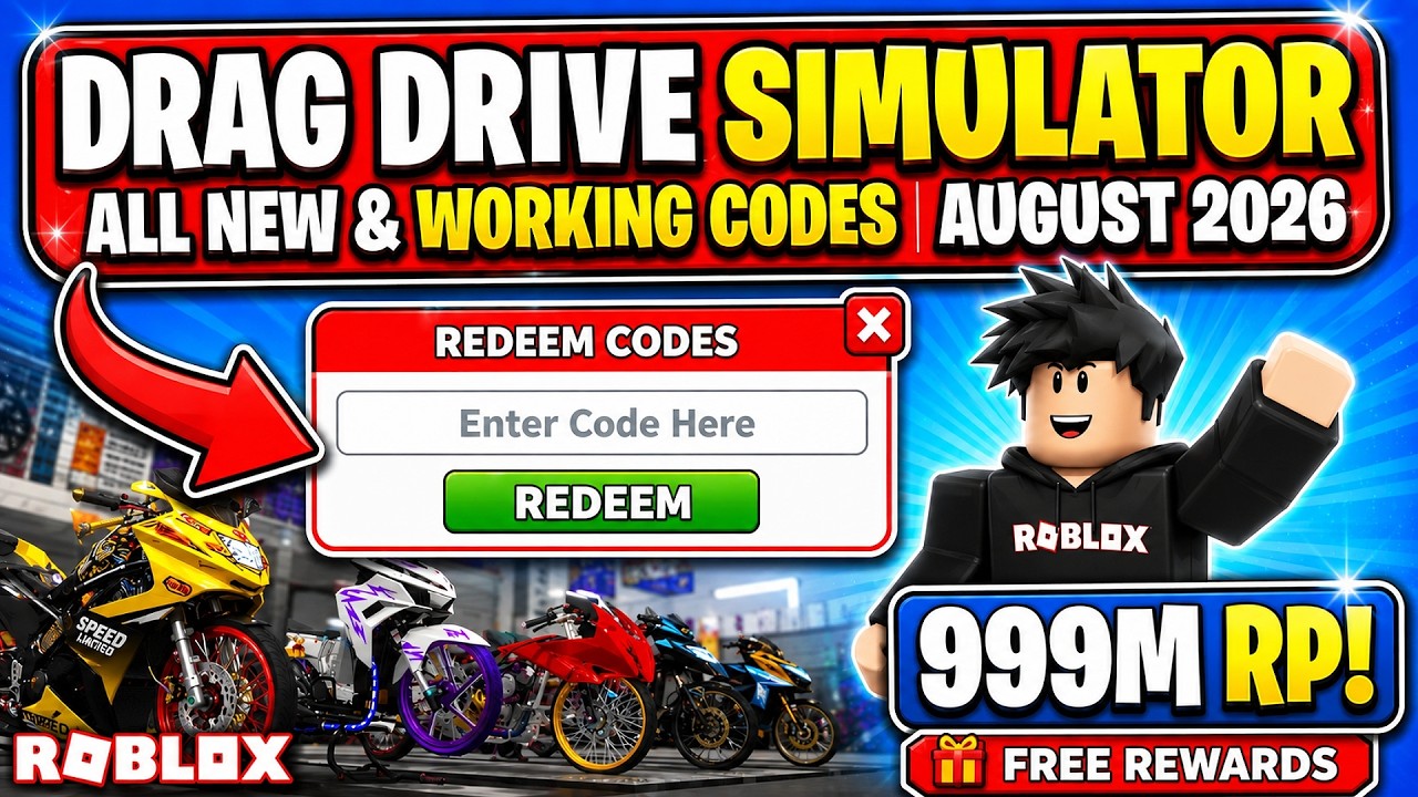 DRAG DRIVE SIMULATOR ALL NEW & WORKING CODES AUGUST 2026 | ROBLOX FREE REWARDS