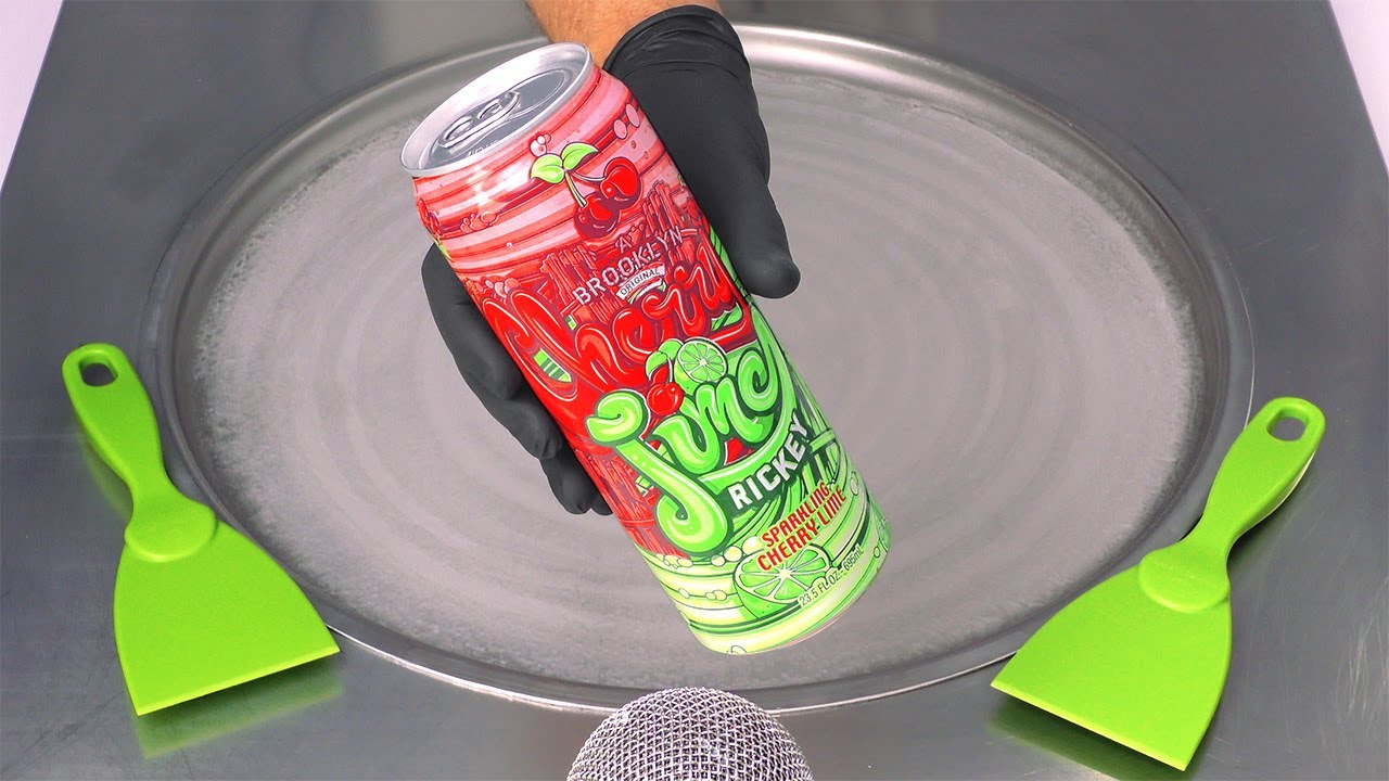 How to make Arizona sparkling Cherry Lime to Ice Cream Rolls - ASMR