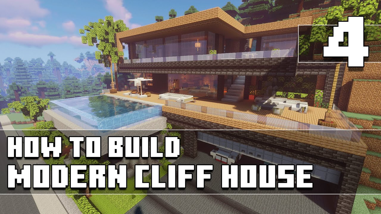 Minecraft - How to Build: Modern Cliff House - Part 4