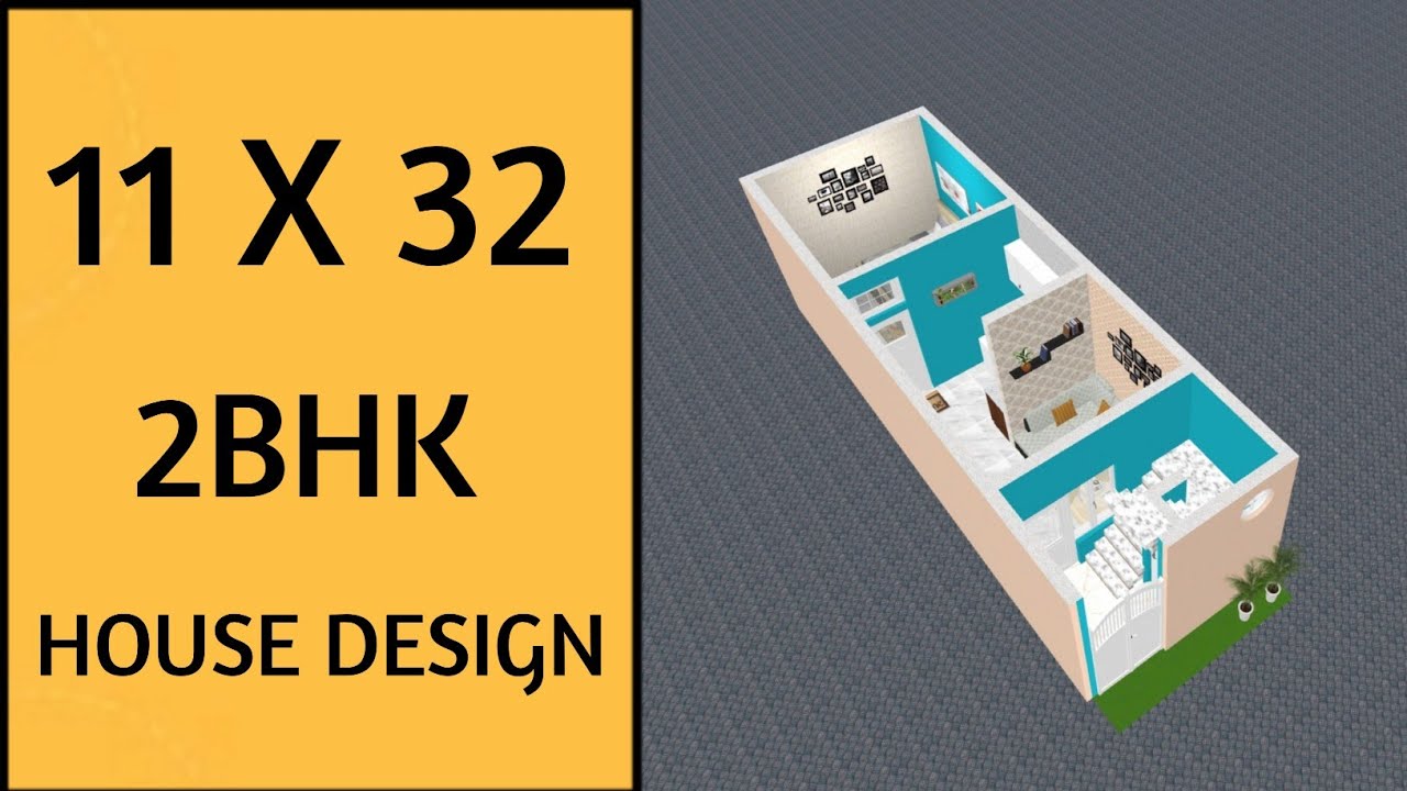 11x32 House Plan ll 40 गज में घर का नक्शा ll 350 Sqft Ghar Ka Naksha ll 11x32 House Design