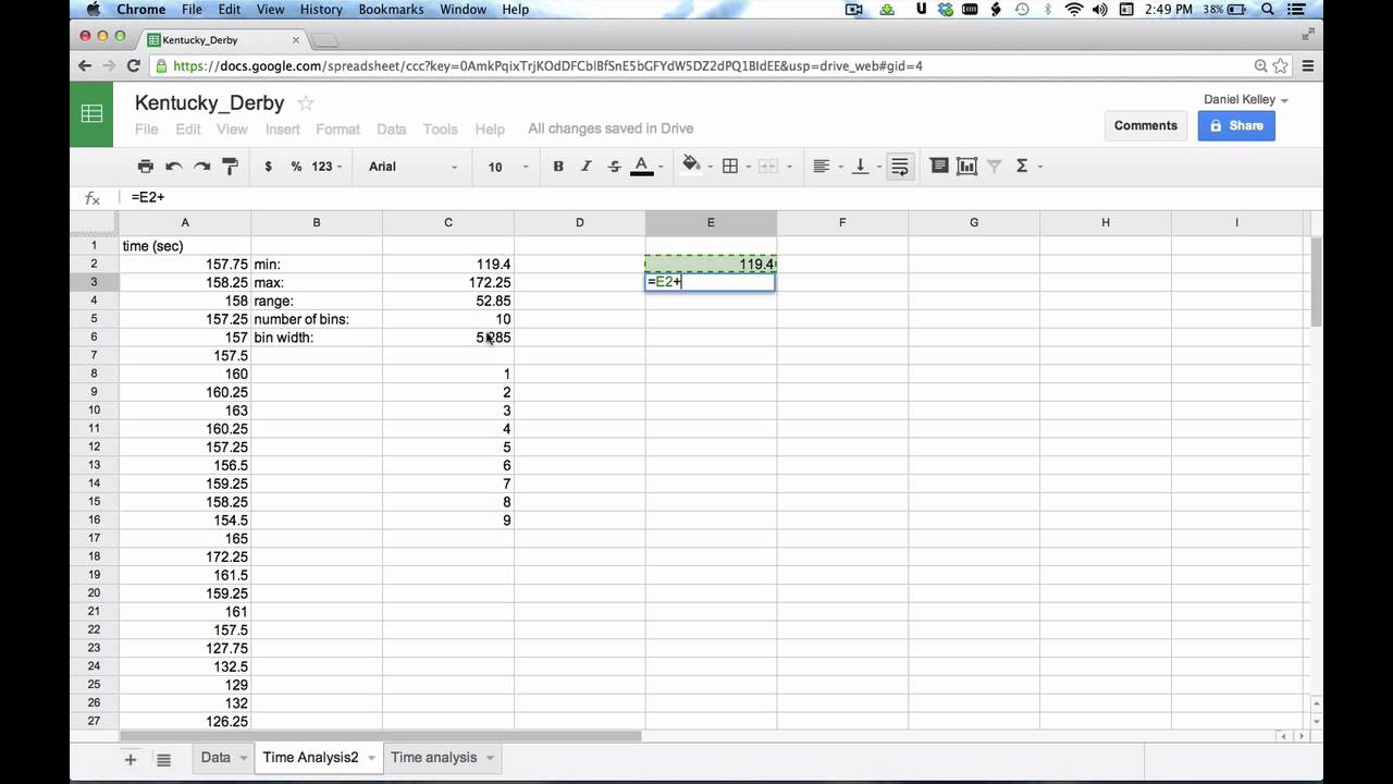 Counting for a Histogram with a Google Spreadsheet