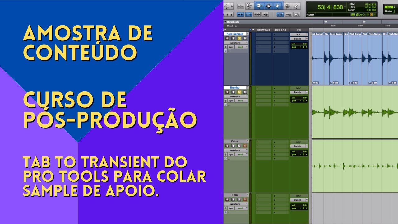 Tab to Transient do Pro Tools para colar sample de apoio