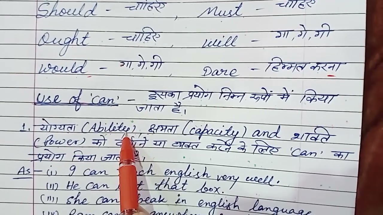 Use of Modals verbs