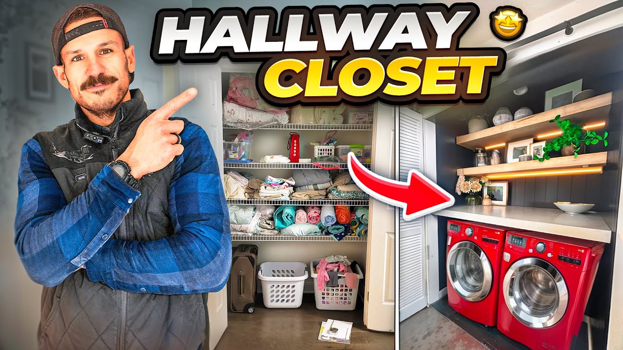 Simple Way To Hide Your Awkward Laundry Closet