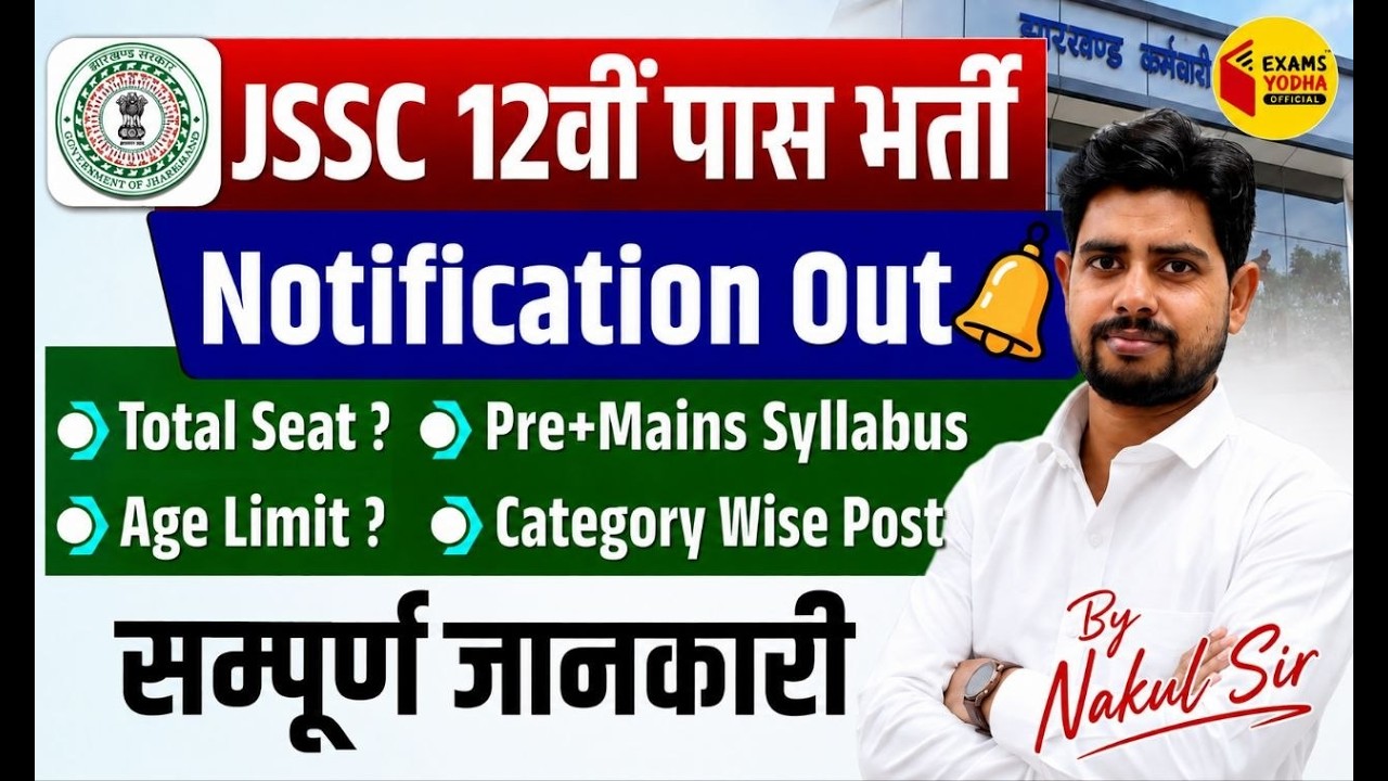 JSSC Inter Level 2026 online start | 326 Vacancy | योग्यता, Age, Fee, Exam Pattern पूरी जानकारी
