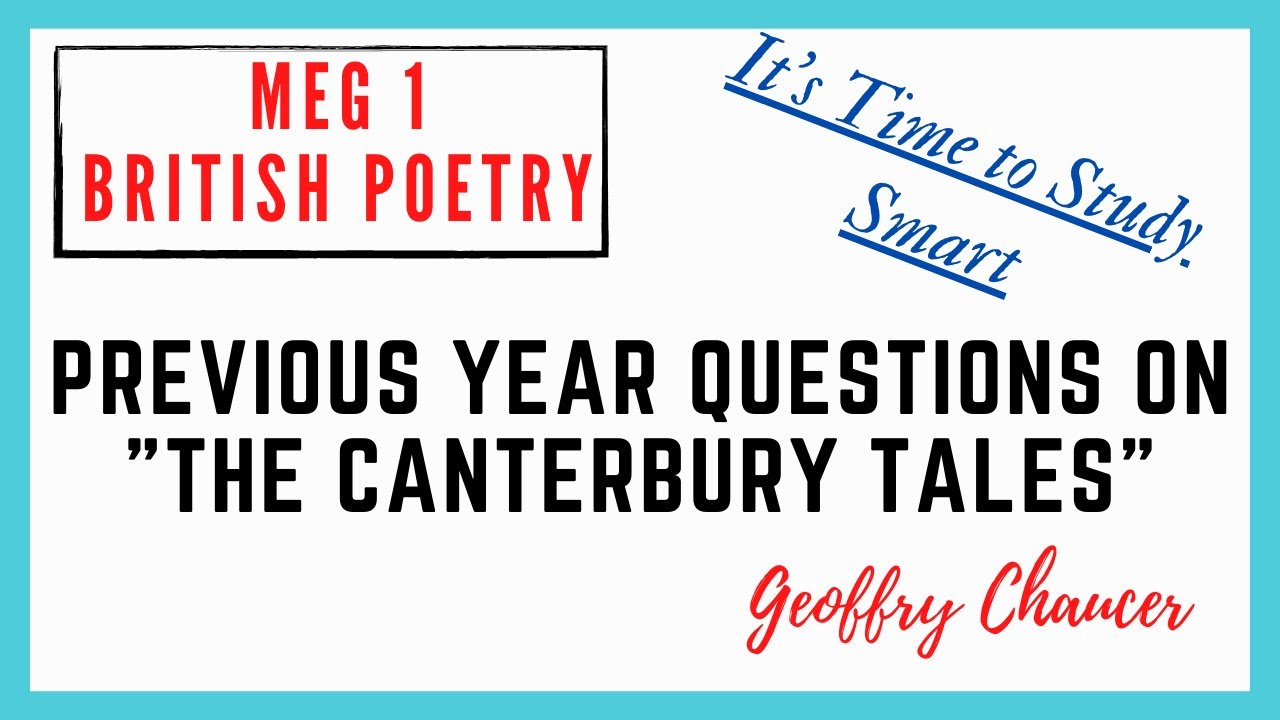 PREVIOUS YEAR QUESTION PAPER DISCUSSION | CANTERBURY TALES | GEOFFRY CHAUCER |PART 1 | HINDI+ENGLISH