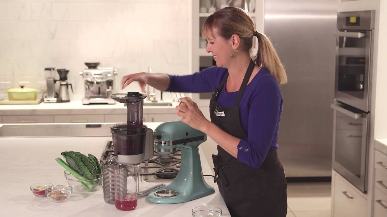 Make Berry Green Juice with the KitchenAid Slow Juicer Attachment | Williams-Sonoma