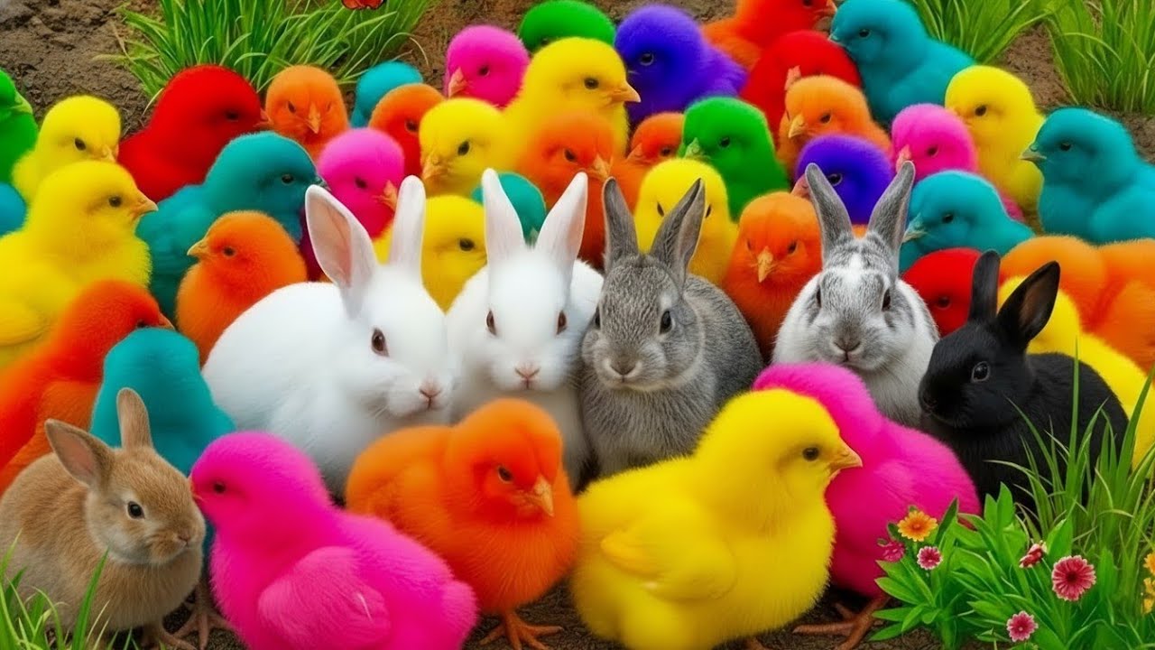 Tangkap Ayam lucu, Ayam Warna Warni, Bebek Lucu, Ayam Pelangi,Kelinci lucu, Hewan hewan Lucu #viral 