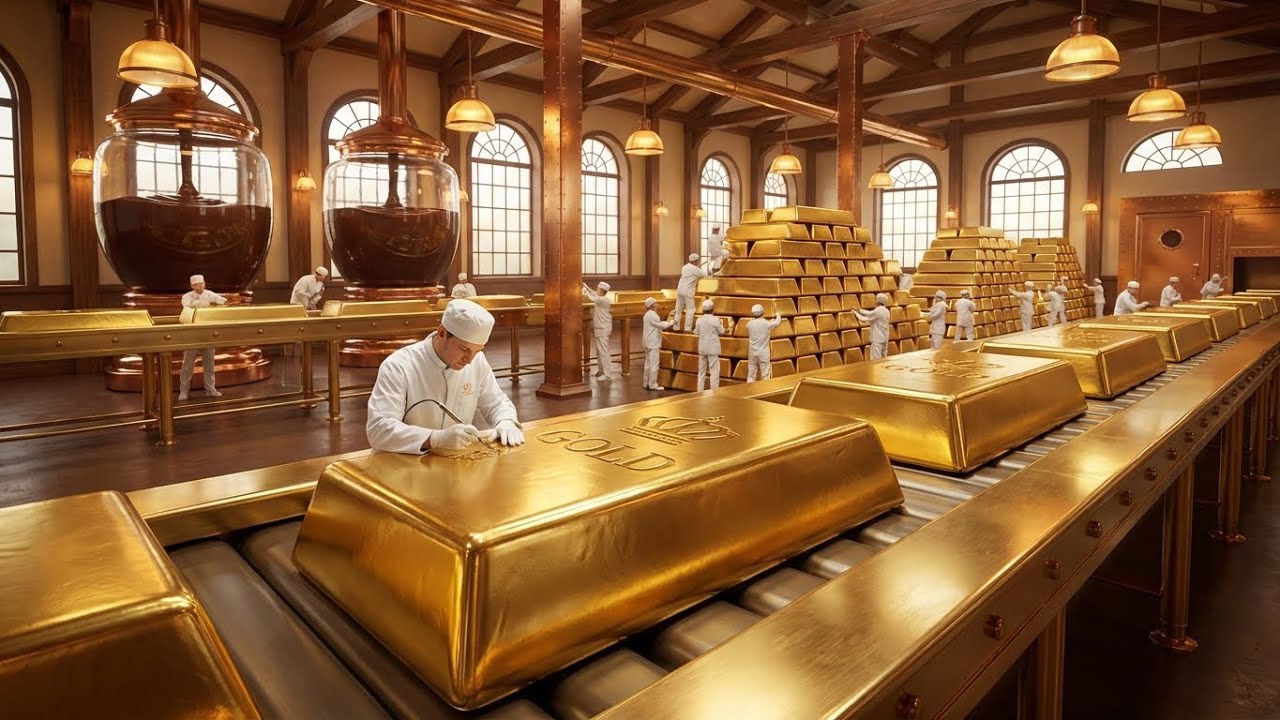 Inside a Gold Bar Chocolate Factory | From Melted Chocolate to Shiny Gold Bars