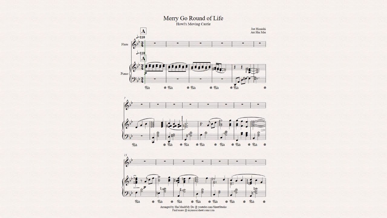 Merry Go Round of Life for Flute solo and Piano Accompaniment