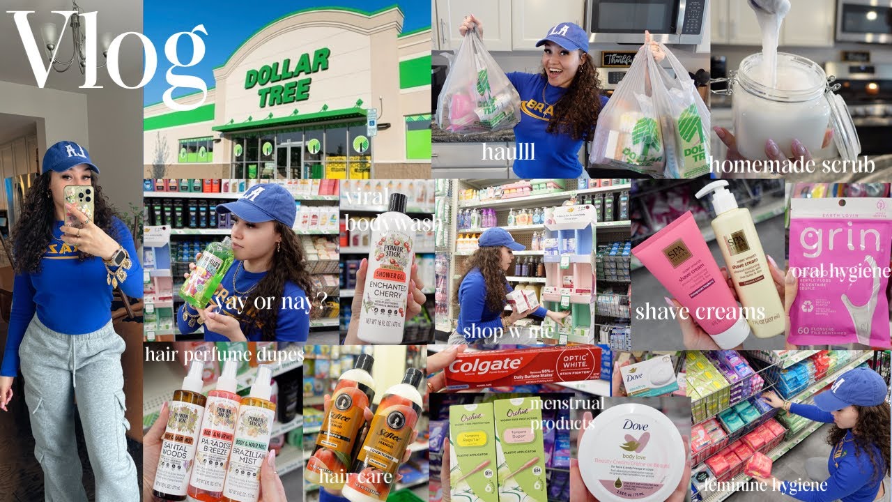 Dollar Tree hygiene shopping *VLOG* (feminine hygiene +hair mists +lotions +menstrual products +etc.