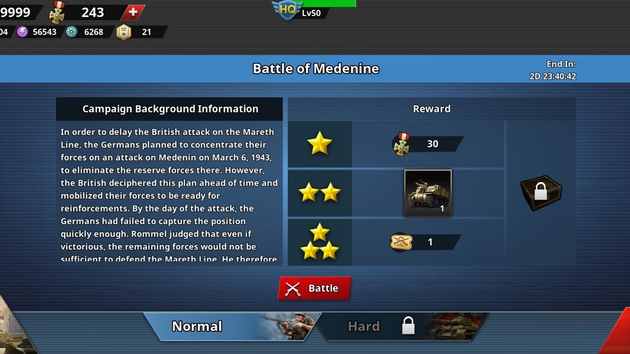 Battle of Medenine. Easy and Hard 
