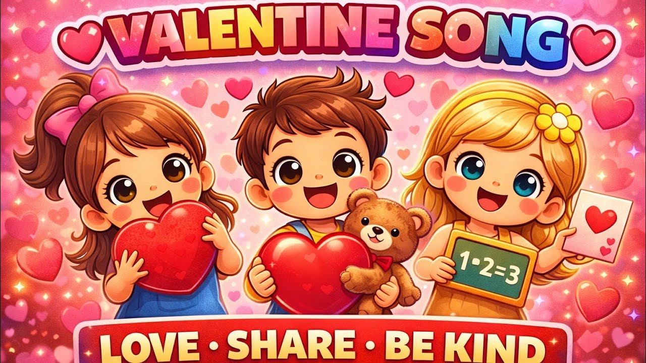 Valentine’s Day Song for Kids 💖 Love, Sharing & Kindness | JAZ Kiddies