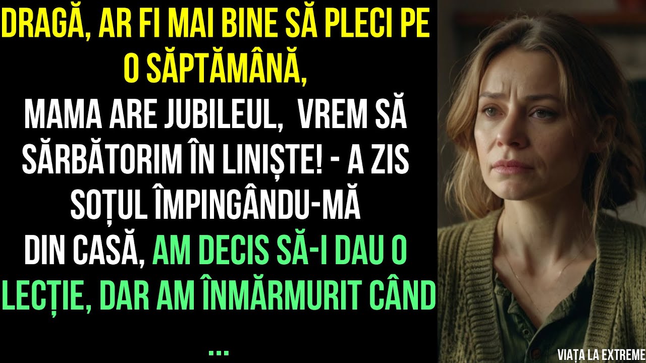 Soțul împingându-mă din casă a zis pleacă, am decis să-i dau o lecție, dar am înmărmurit când...
